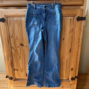d. Jeans Flare Wide Leg Front Button Pockets Women's Size 6